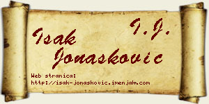 Isak Jonašković vizit kartica